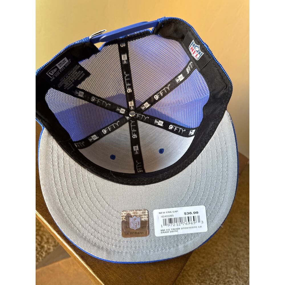 NFL LA Rams New Era 9Fifty Snapback Blue Mesh Embroidered Trucker Hat NWT - Picture 5 of 7